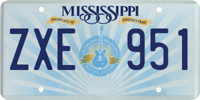 MS license plate ZXE951