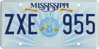 MS license plate ZXE955