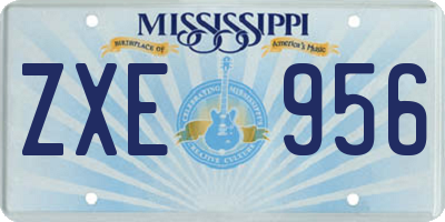 MS license plate ZXE956
