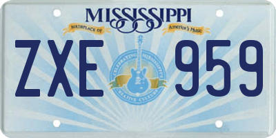 MS license plate ZXE959