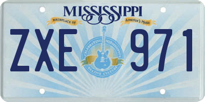 MS license plate ZXE971