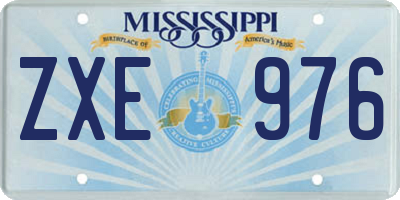 MS license plate ZXE976