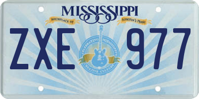 MS license plate ZXE977