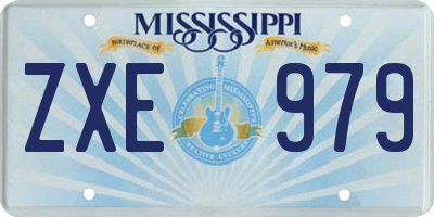 MS license plate ZXE979