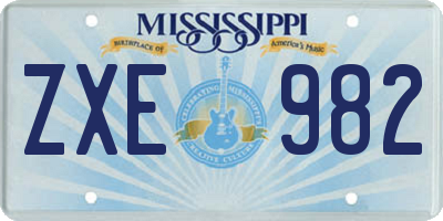 MS license plate ZXE982