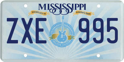 MS license plate ZXE995