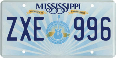 MS license plate ZXE996