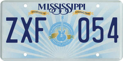 MS license plate ZXF054