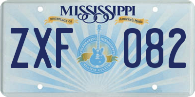 MS license plate ZXF082