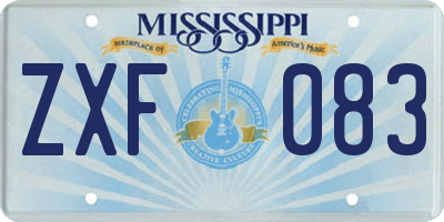 MS license plate ZXF083
