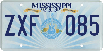 MS license plate ZXF085