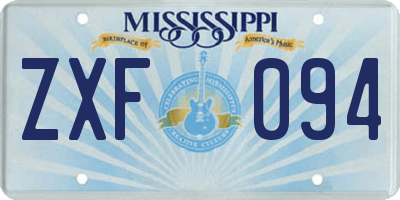 MS license plate ZXF094