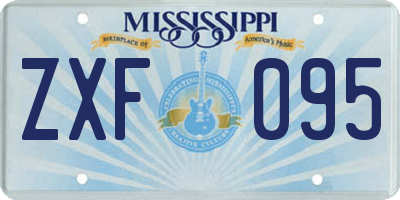 MS license plate ZXF095
