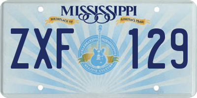 MS license plate ZXF129