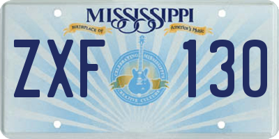 MS license plate ZXF130