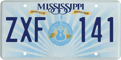 MS license plate ZXF141