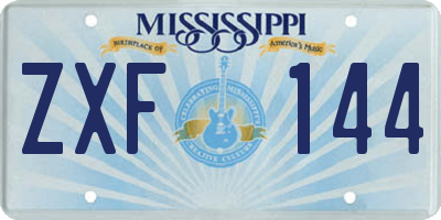 MS license plate ZXF144