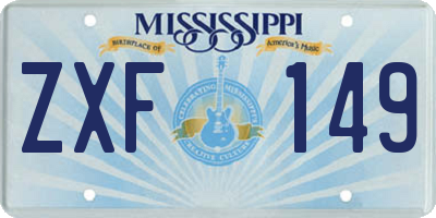 MS license plate ZXF149
