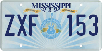 MS license plate ZXF153