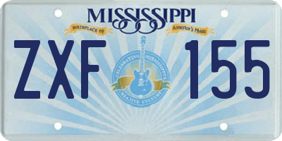 MS license plate ZXF155