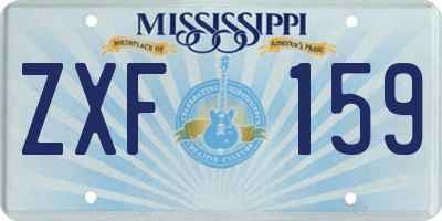 MS license plate ZXF159