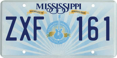 MS license plate ZXF161