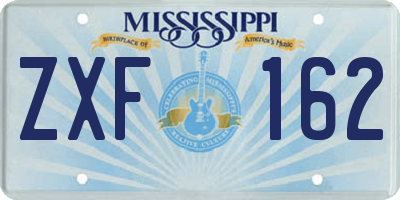 MS license plate ZXF162