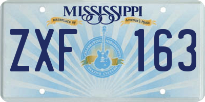 MS license plate ZXF163
