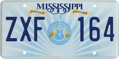 MS license plate ZXF164