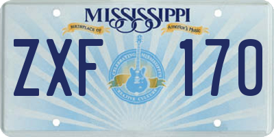 MS license plate ZXF170