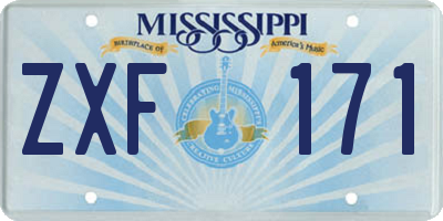 MS license plate ZXF171