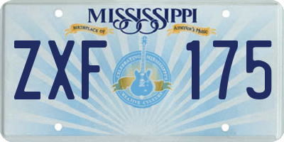 MS license plate ZXF175