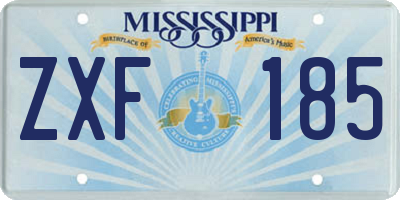 MS license plate ZXF185