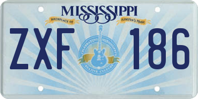 MS license plate ZXF186