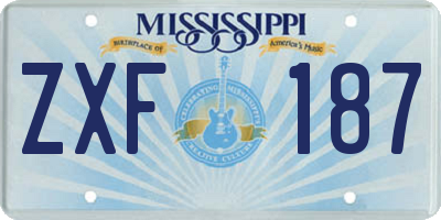 MS license plate ZXF187