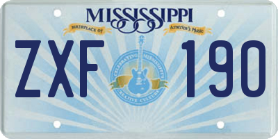 MS license plate ZXF190