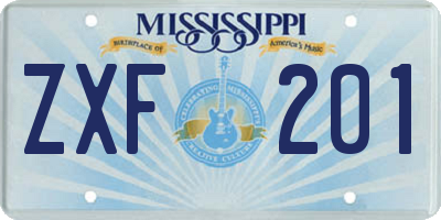 MS license plate ZXF201