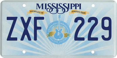 MS license plate ZXF229