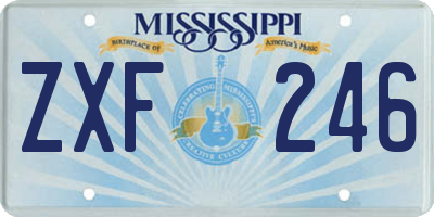 MS license plate ZXF246