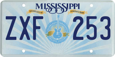 MS license plate ZXF253