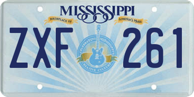 MS license plate ZXF261