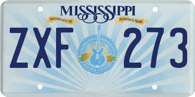 MS license plate ZXF273