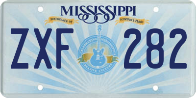 MS license plate ZXF282