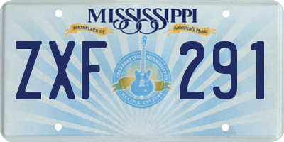 MS license plate ZXF291