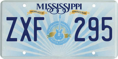 MS license plate ZXF295