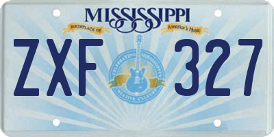 MS license plate ZXF327