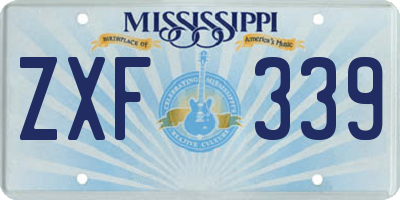 MS license plate ZXF339