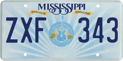 MS license plate ZXF343