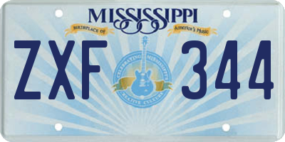 MS license plate ZXF344