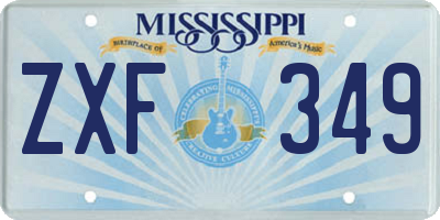 MS license plate ZXF349